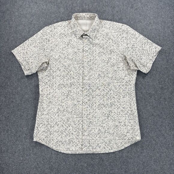 Lululemon Airing Easy Short Sleeve Shirt M3CLQS Grid Block Opal Rhino Grey XL - Picture 1 of 8